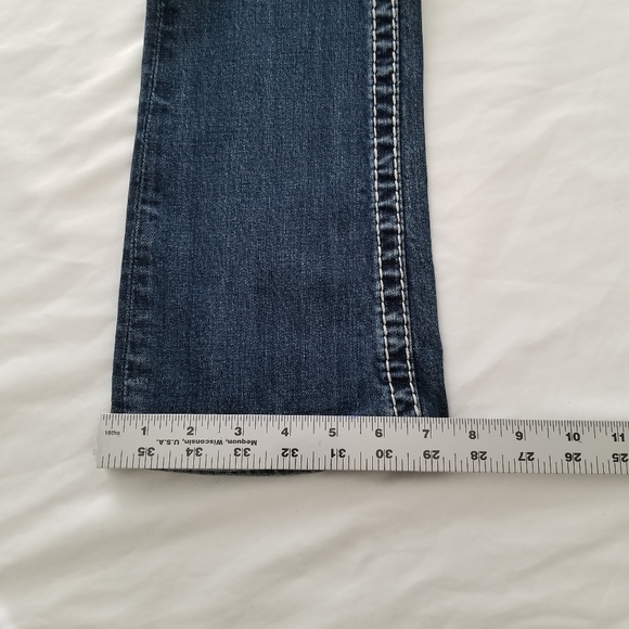 Vigoss Women Jeans Chelsea Slim Boot Embroidery Pockets Size 1/2 - Picture 15 of 16